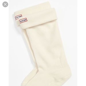 Cream fleece tall Hunter socks